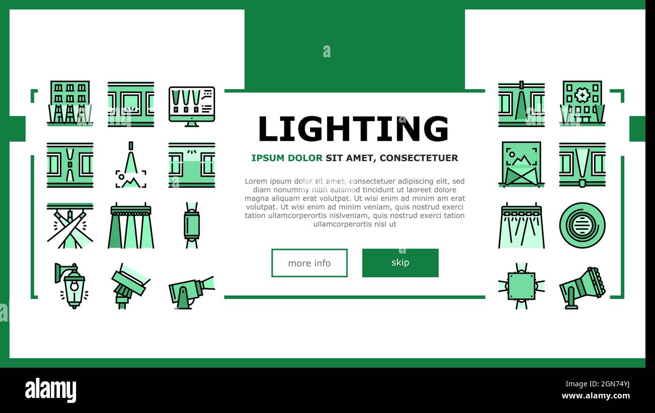 Facade Lighting Tool Landing Header Vector Stock Vector Image & Art - Alamy