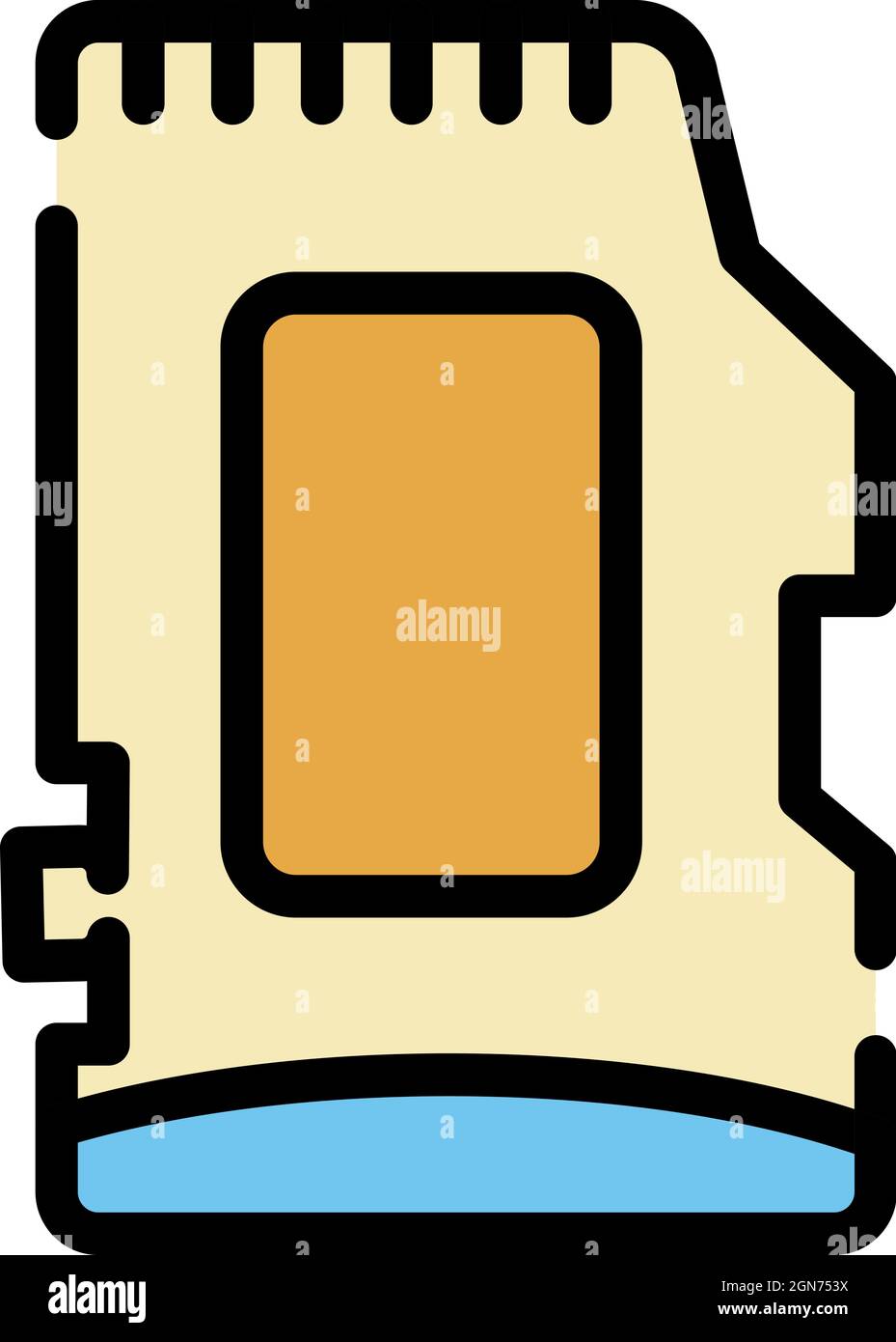 Micro SD card icon. Outline micro SD card vector icon color flat ...