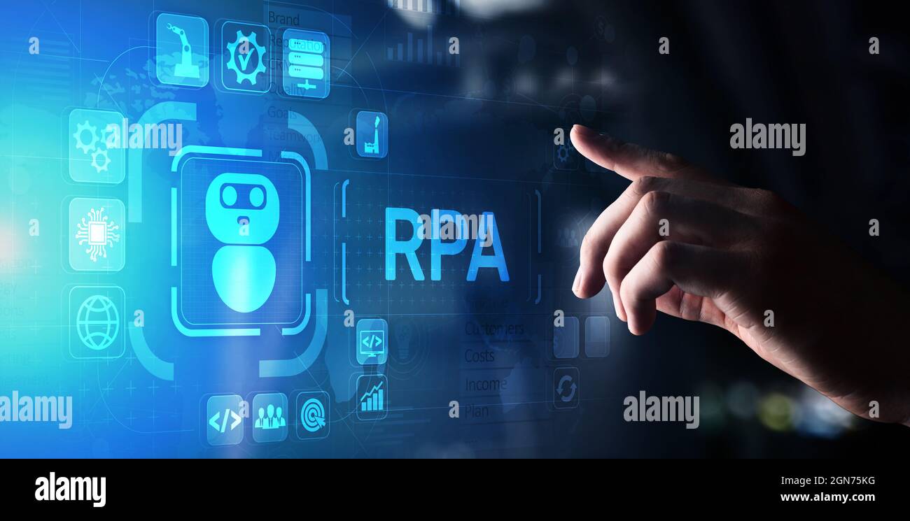 RPA Robotic process automation innovation technology concept on virtual ...