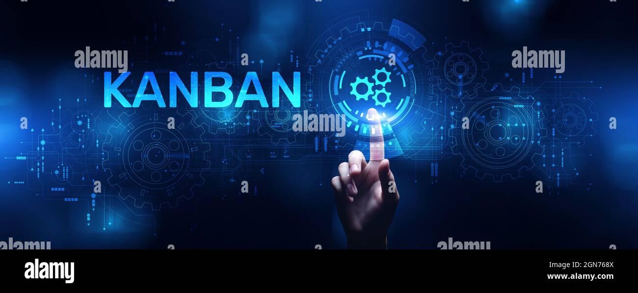 Kanban agile project management workflow business process optimisation. Stock Photo