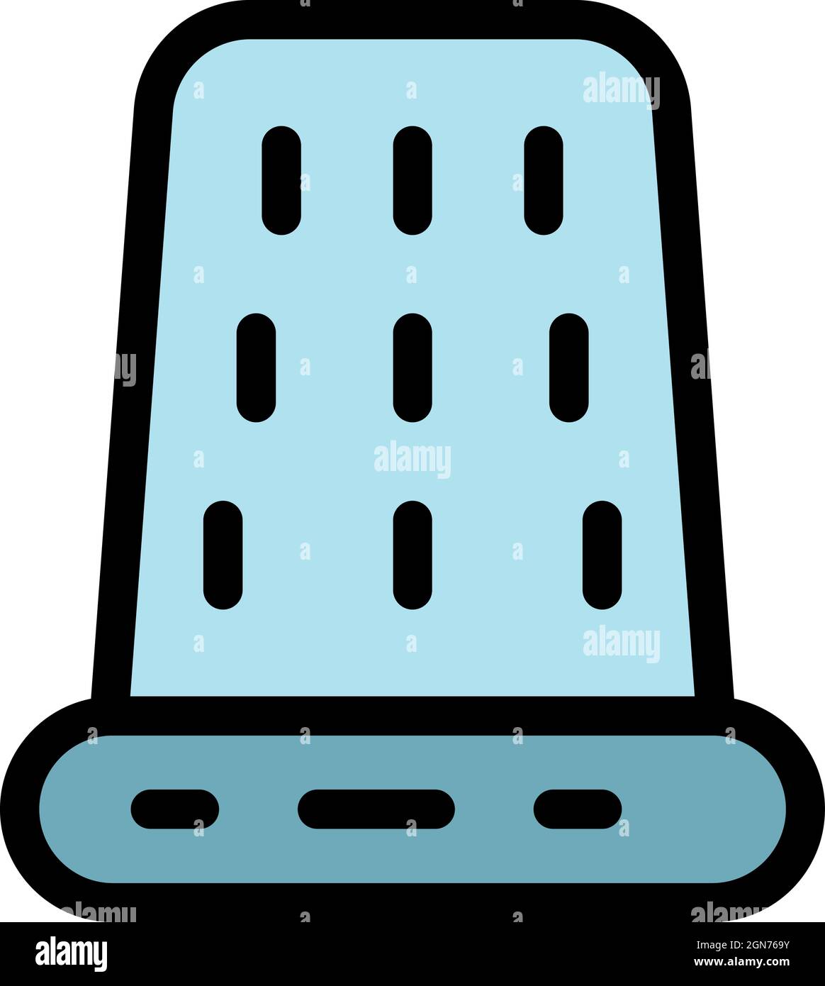 Tailor thimble icon. Outline tailor thimble vector icon color flat isolated Stock Vector