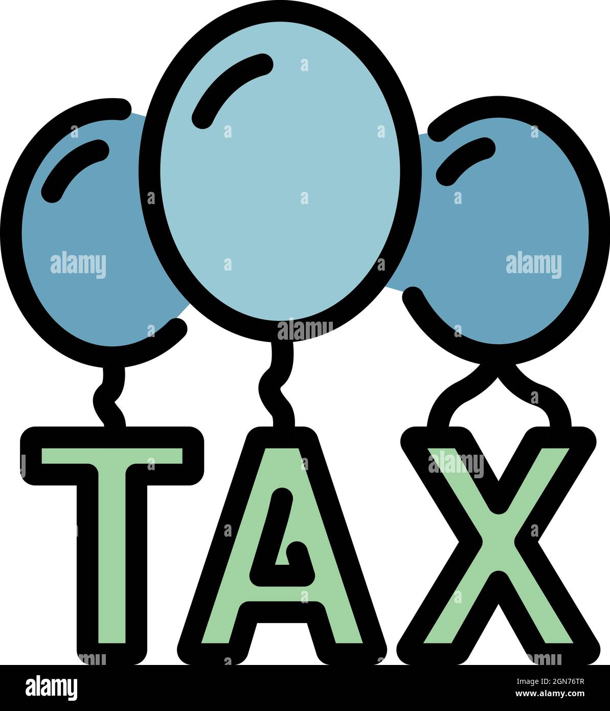 Tax balloon form icon. Outline tax balloon form vector icon color flat isolated Stock Vector