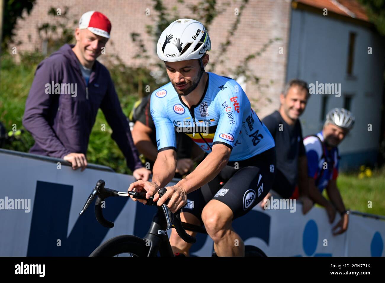Belgian Victor Campenaerts pictured in action during a training session ...