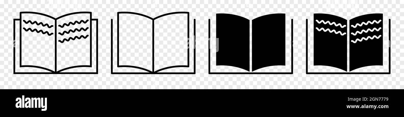Set of open book icon. Designed in filled, outline, line and stroke ...
