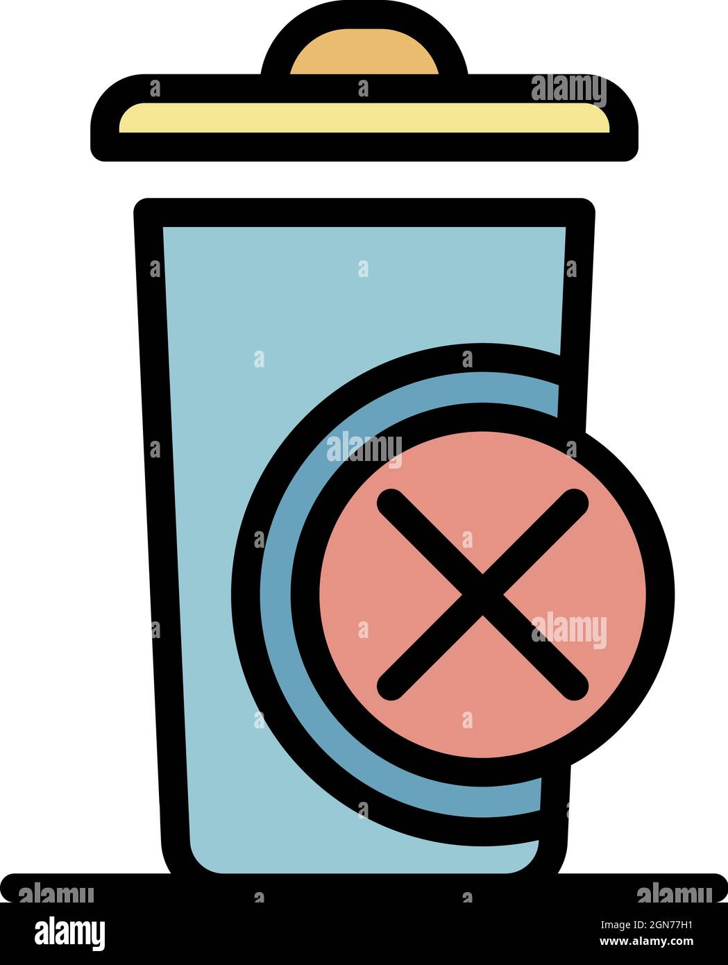 Unsorted garbage icon. Outline unsorted garbage vector icon color flat isolated Stock Vector