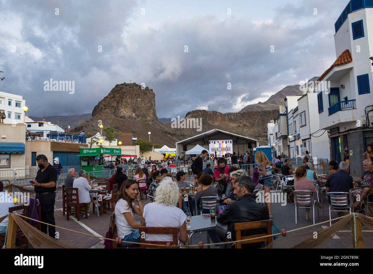 Atmosphere at the Rock and Books Festival in Agaete Stock Photo