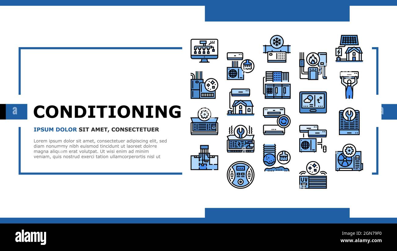 Conditioning System Electronics Landing Header Vector Stock Vector ...