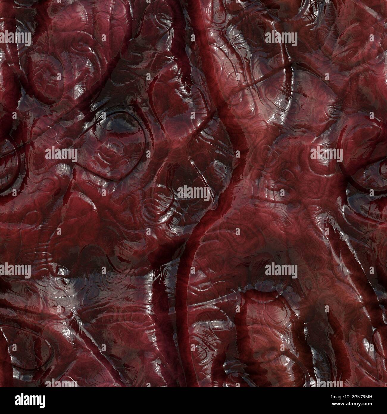 Bloody moist flesh wound organic seamless tile pattern Stock Photo