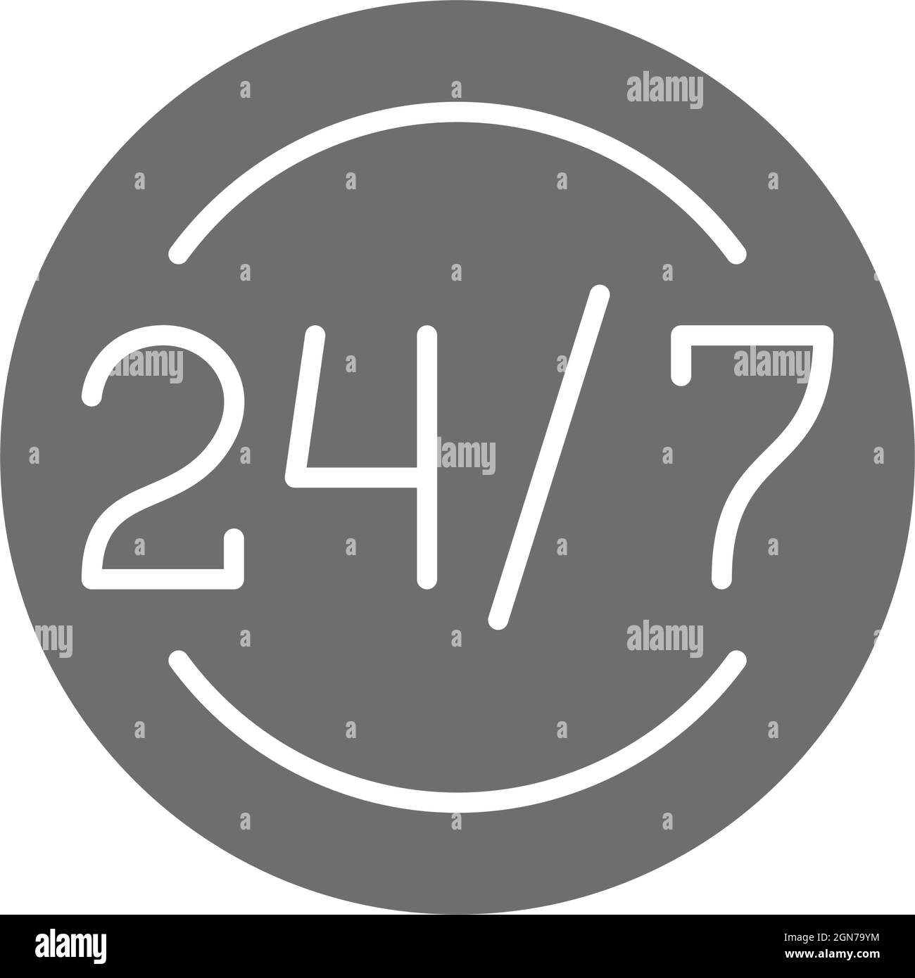 Around clock and daily work schedule, 24 hours service grey icon Stock Vector Image & Art Alamy