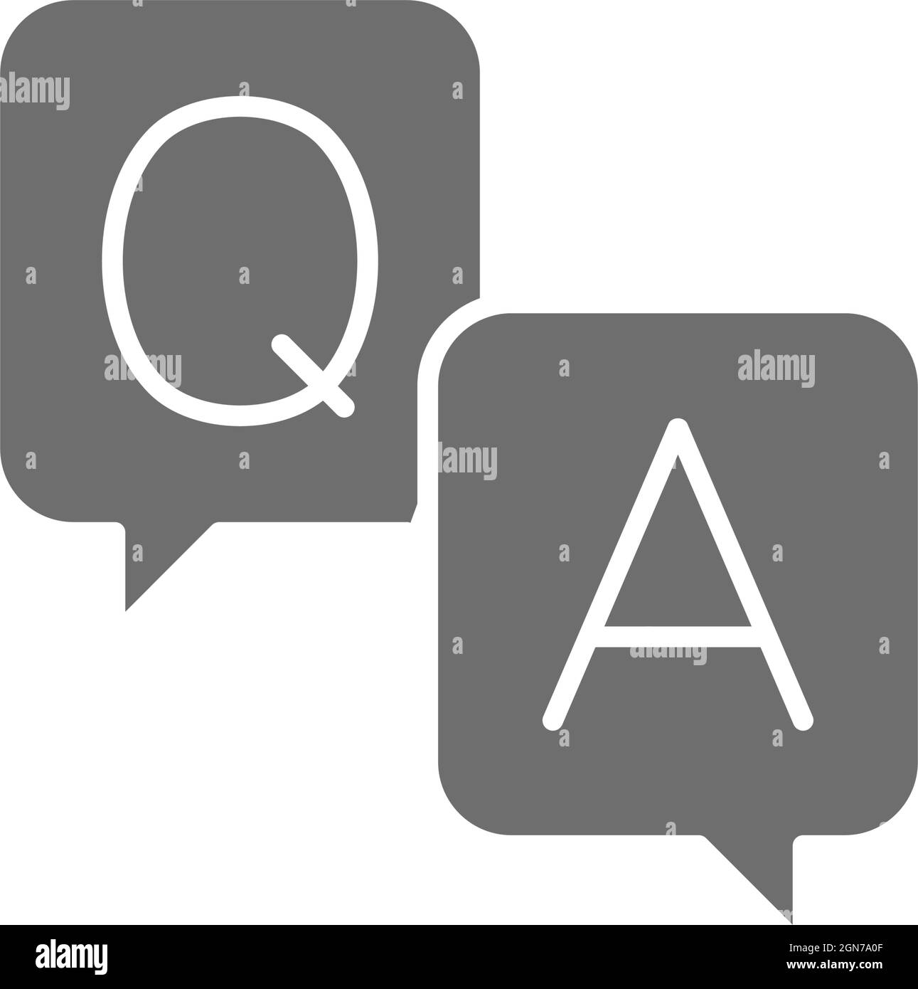 Chat cloud, question with answer sign grey icon Stock Vector Image ...