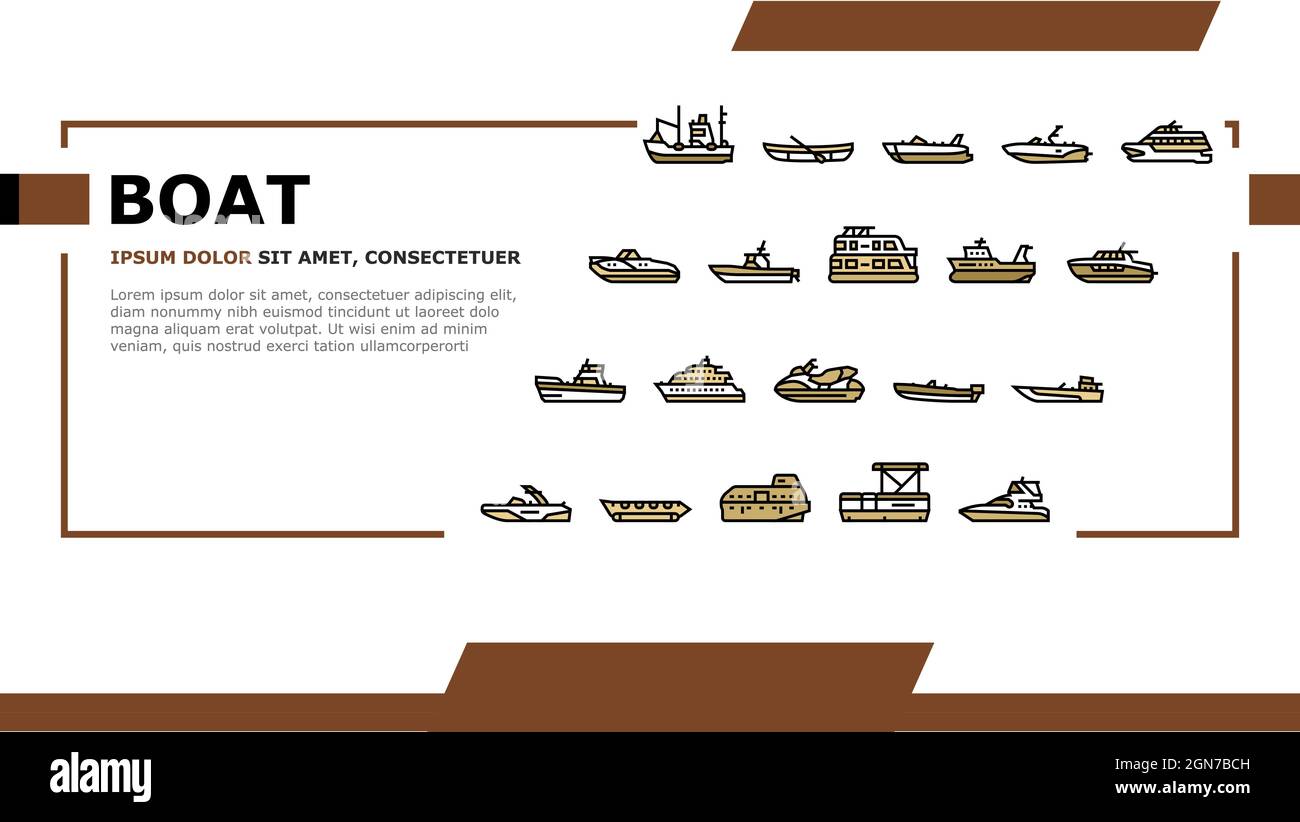 Boat Water Transportation Types Landing Header Vector Stock Vector Image & Art Alamy