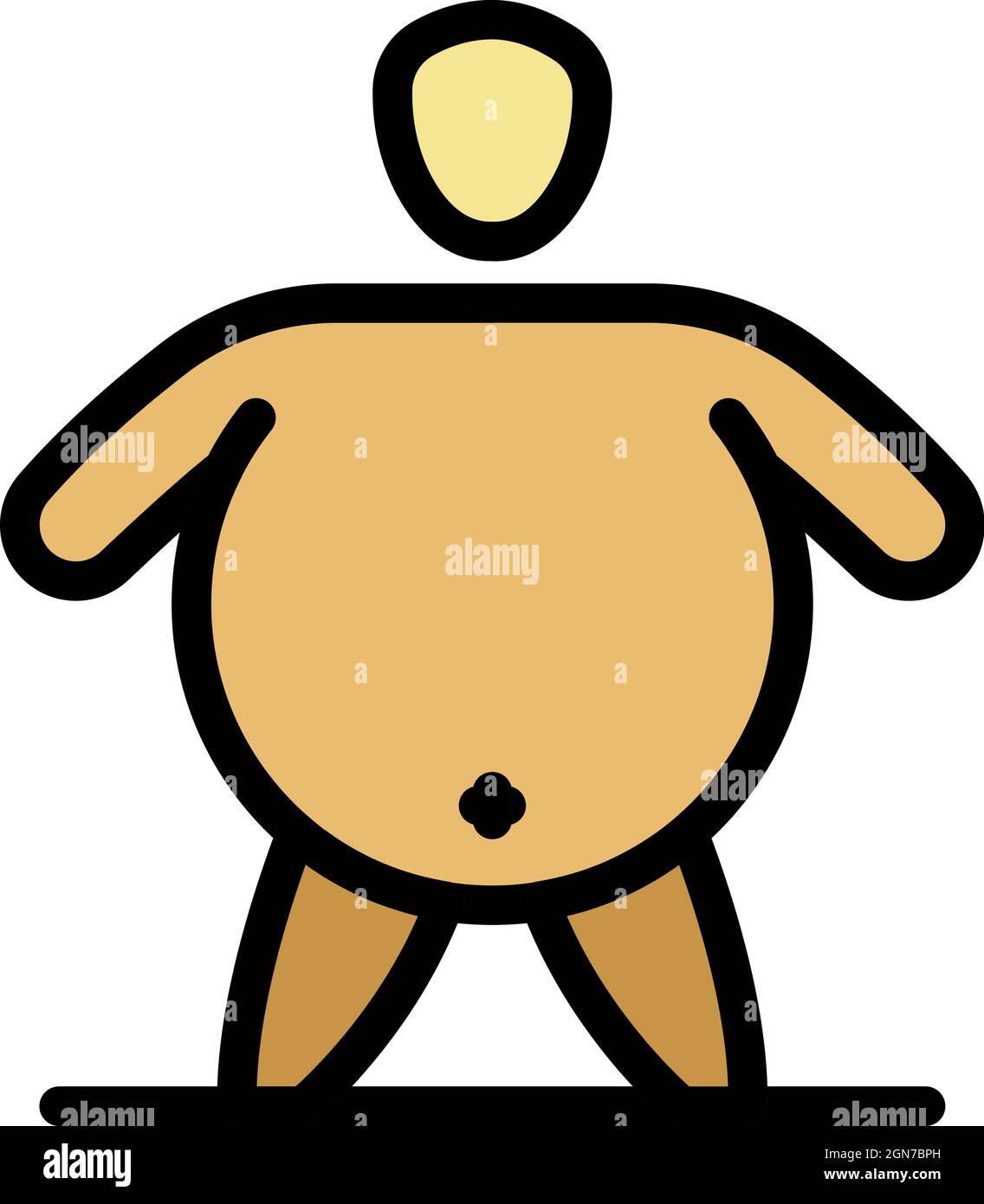 Big overweight man icon. Outline big overweight man vector icon color ...