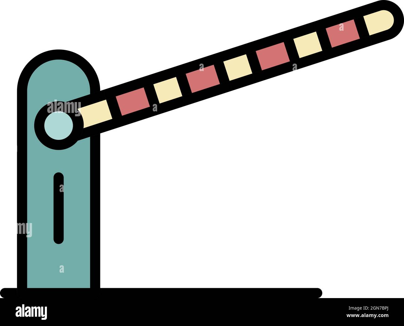 Road barrier icon. Outline road barrier vector icon color flat isolated ...