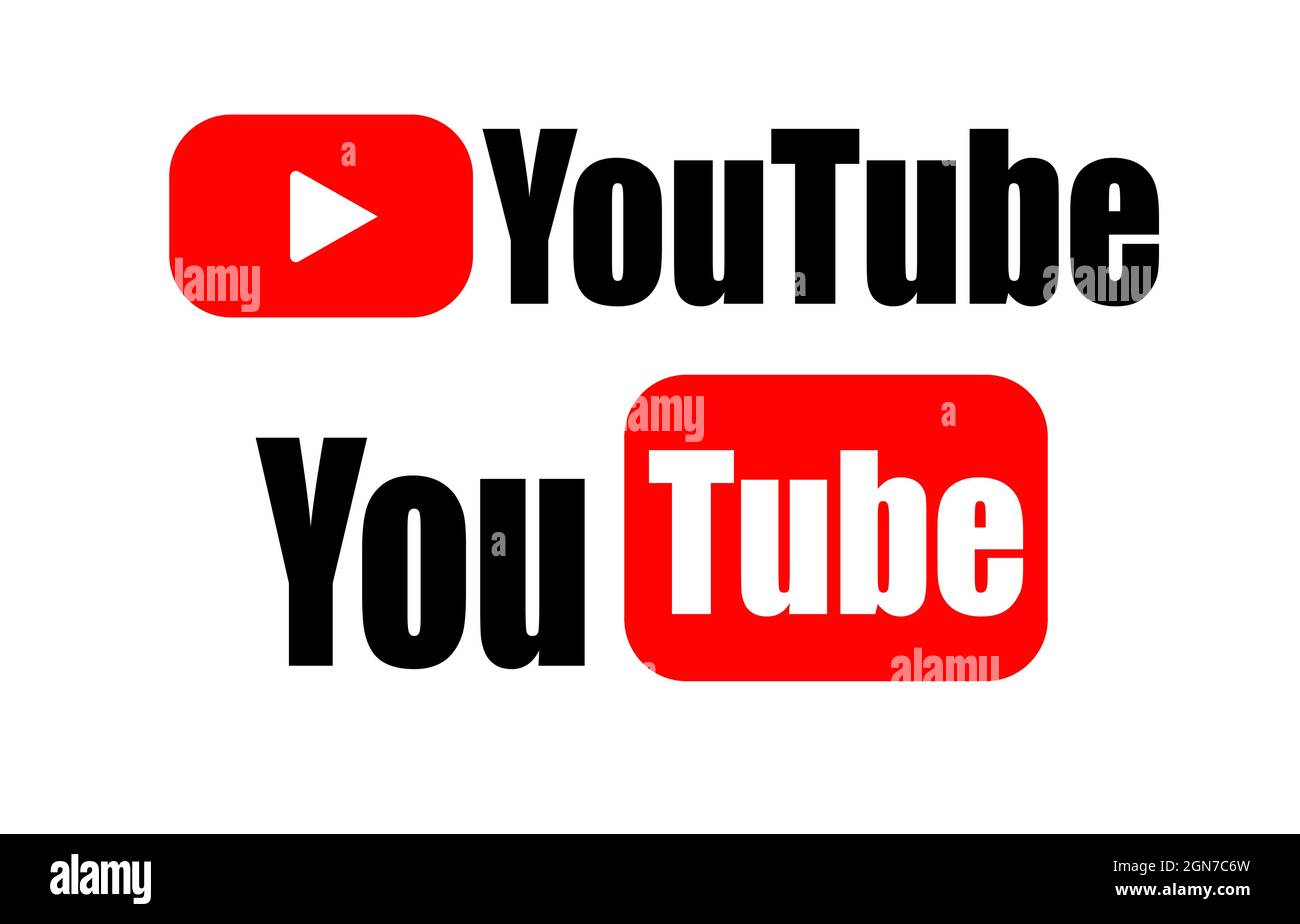 YouTube logo isolated on white background Stock Vector