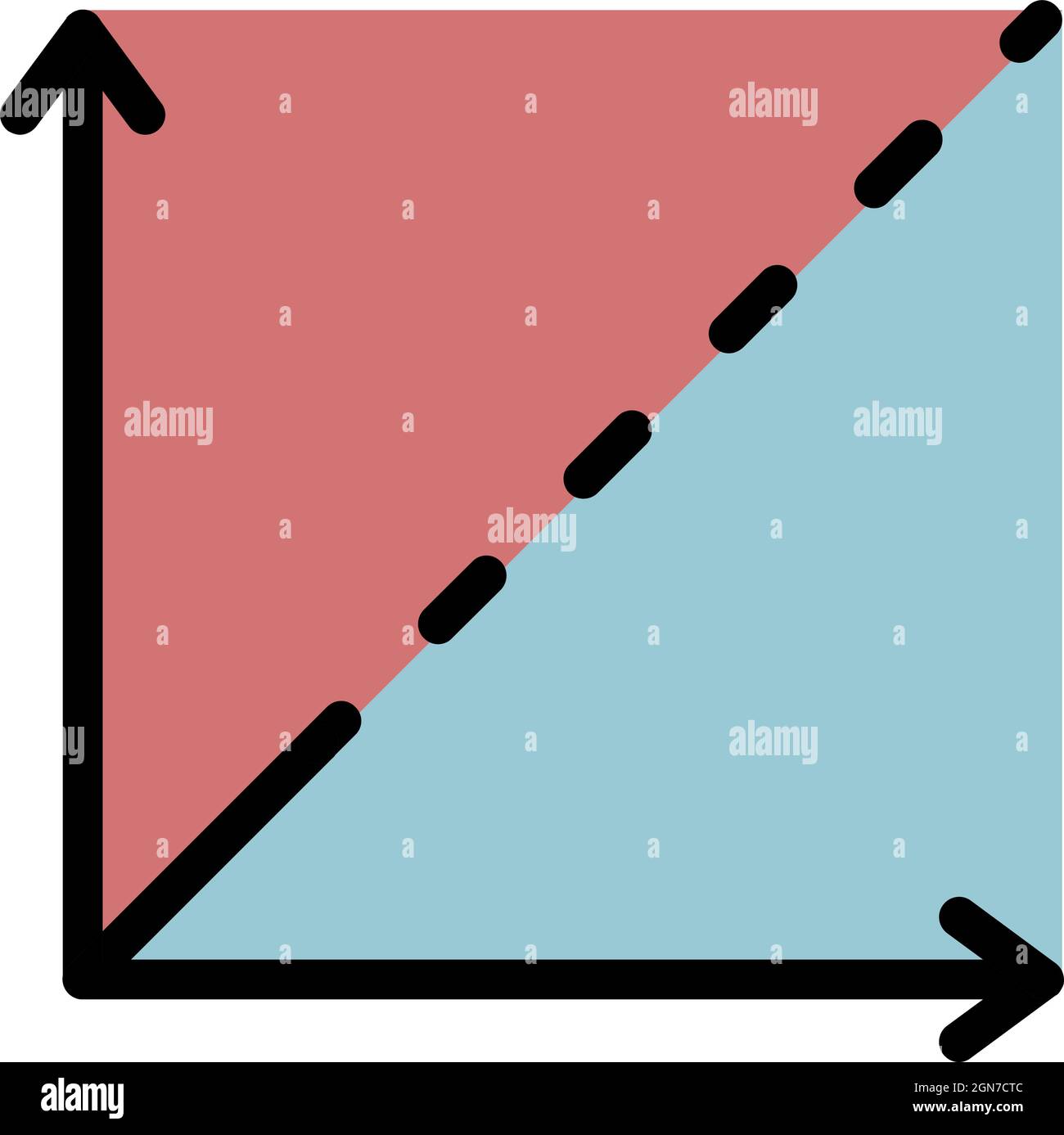 Cartesian axes icon. Outline cartesian axes vector icon color flat ...