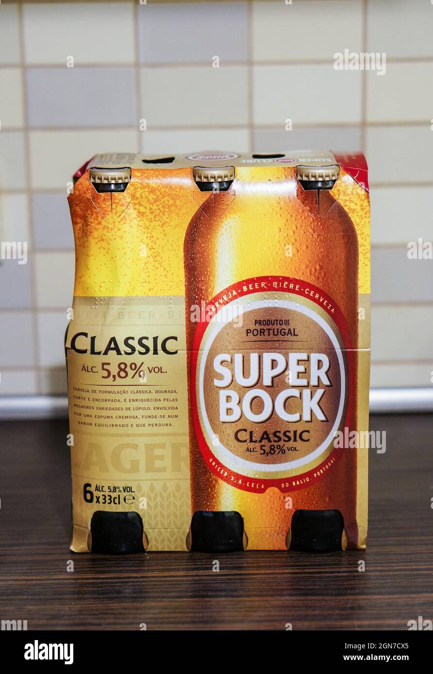 POZNAN, POLAND - Jun 23, 2016: A Super Bock Classic six pack beer
