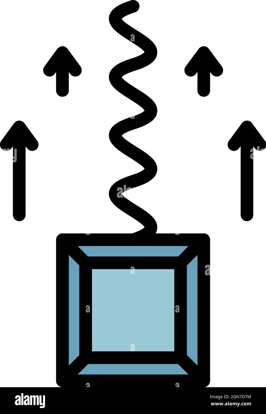 Spring return icon. Outline spring return vector icon color flat