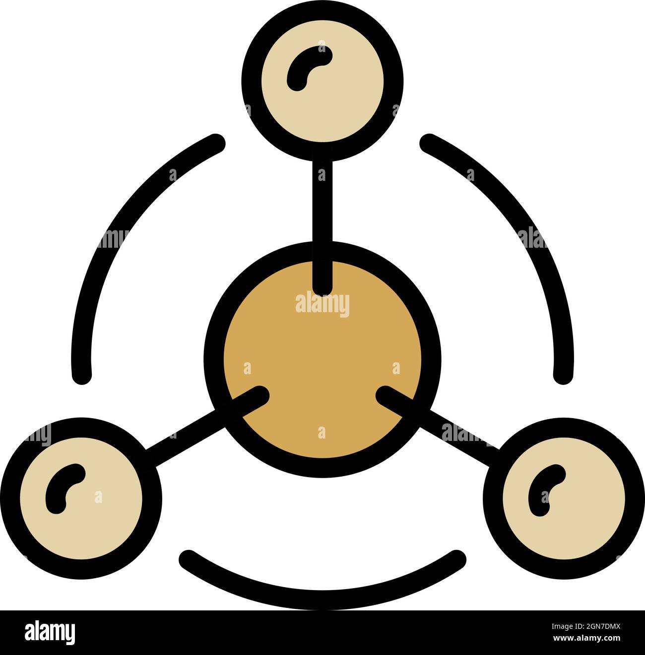 Ion Model Icon Outline Ion Model Vector Icon Color Flat Isolated Stock