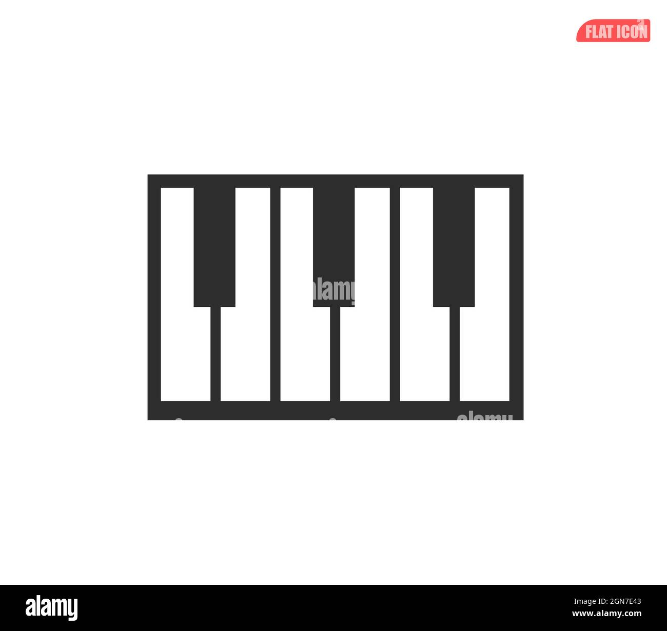 musical instruments flat icon, musical keyboard Stock Vector