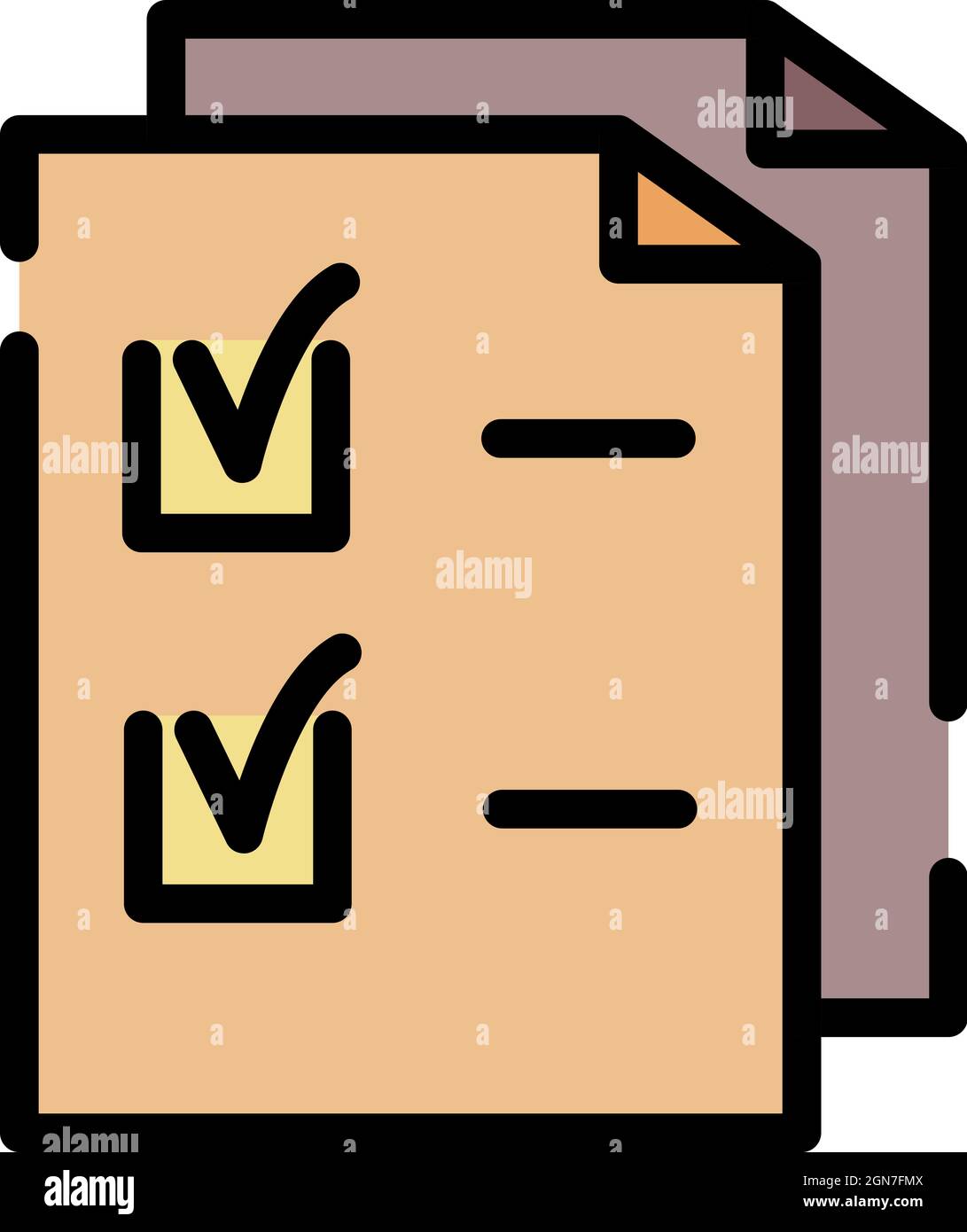 Check sheets icon. Outline check sheets vector icon color flat isolated Stock Vector