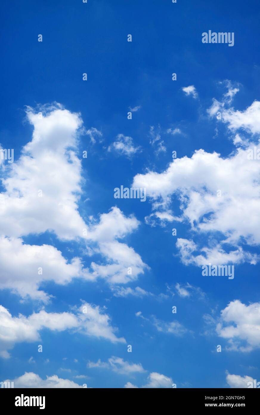 Pure White Clouds Floating on Vivid Blue Sunny Sky Stock Photo - Alamy