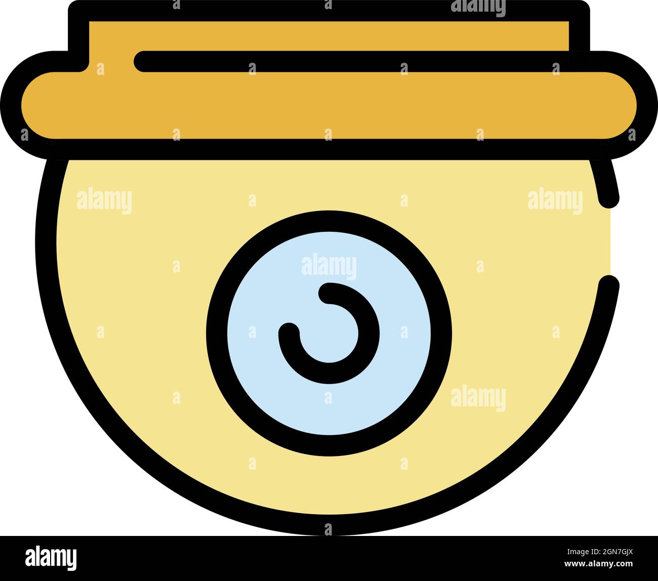 Dome camera icon. Outline dome camera vector icon color flat isolated Stock Vector