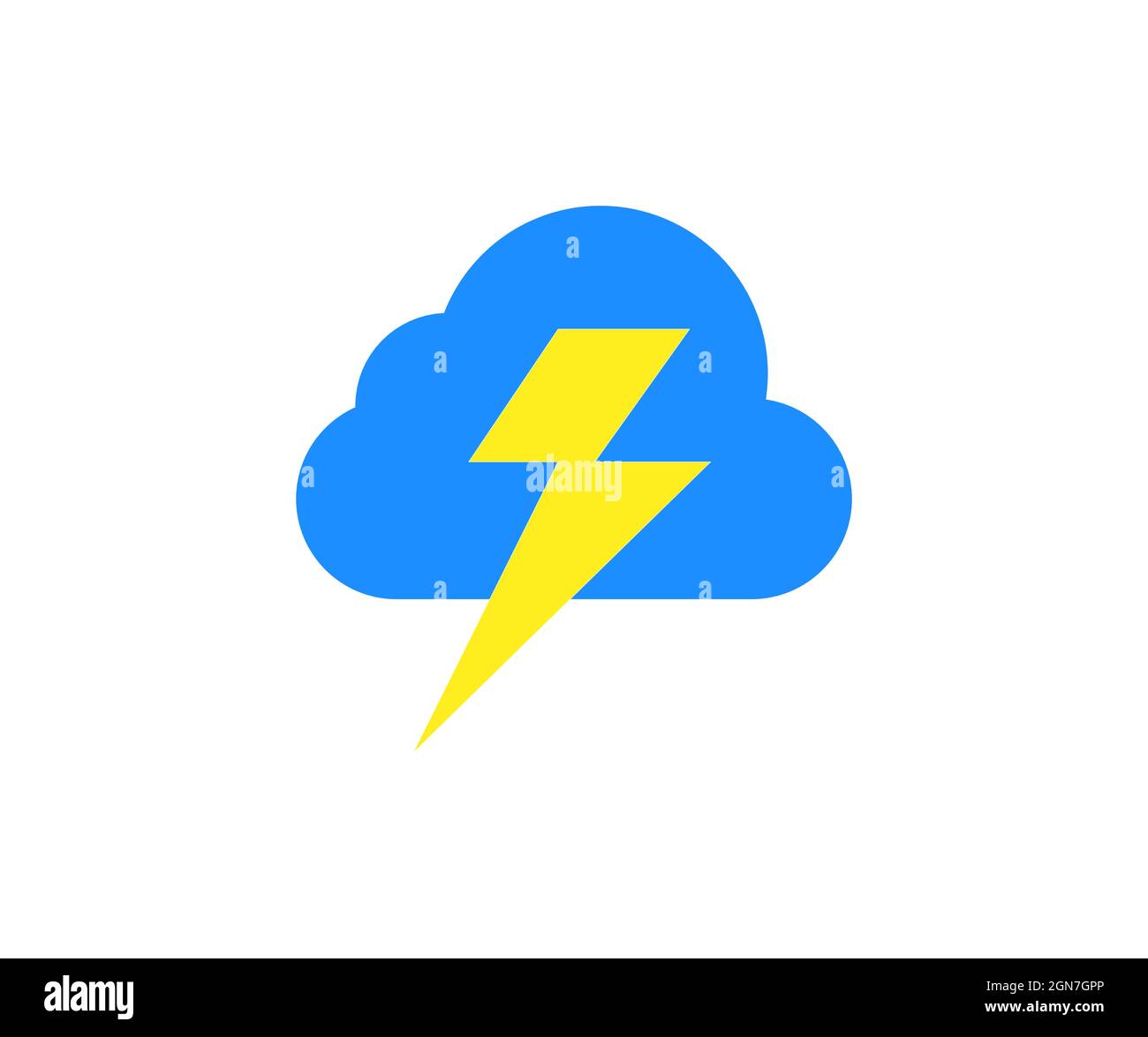 Cloud with thunderbolt isolated on white background Stock Vector