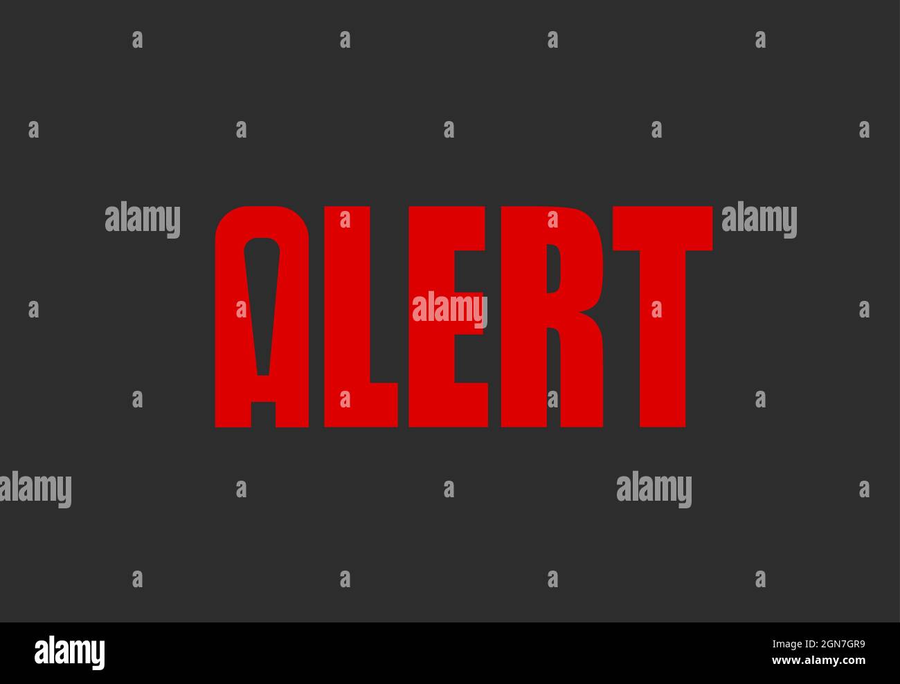Alert logo over black background, creative red alert logo Stock Vector