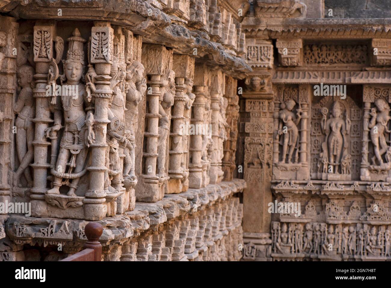 Close-up of sculptures, Rani Ki Vav, Patan, Gujarat, India. Stepwell ...