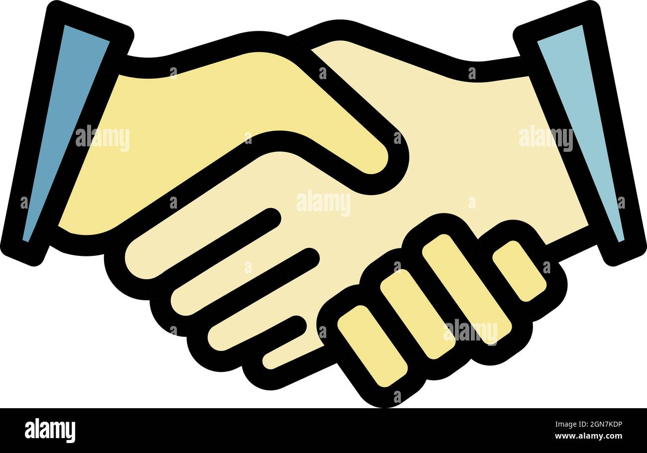 Handshake Icon - Download in Colored Outline Style