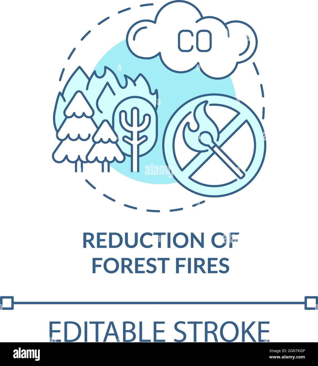 Forest fires reduction concept icon Stock Vector