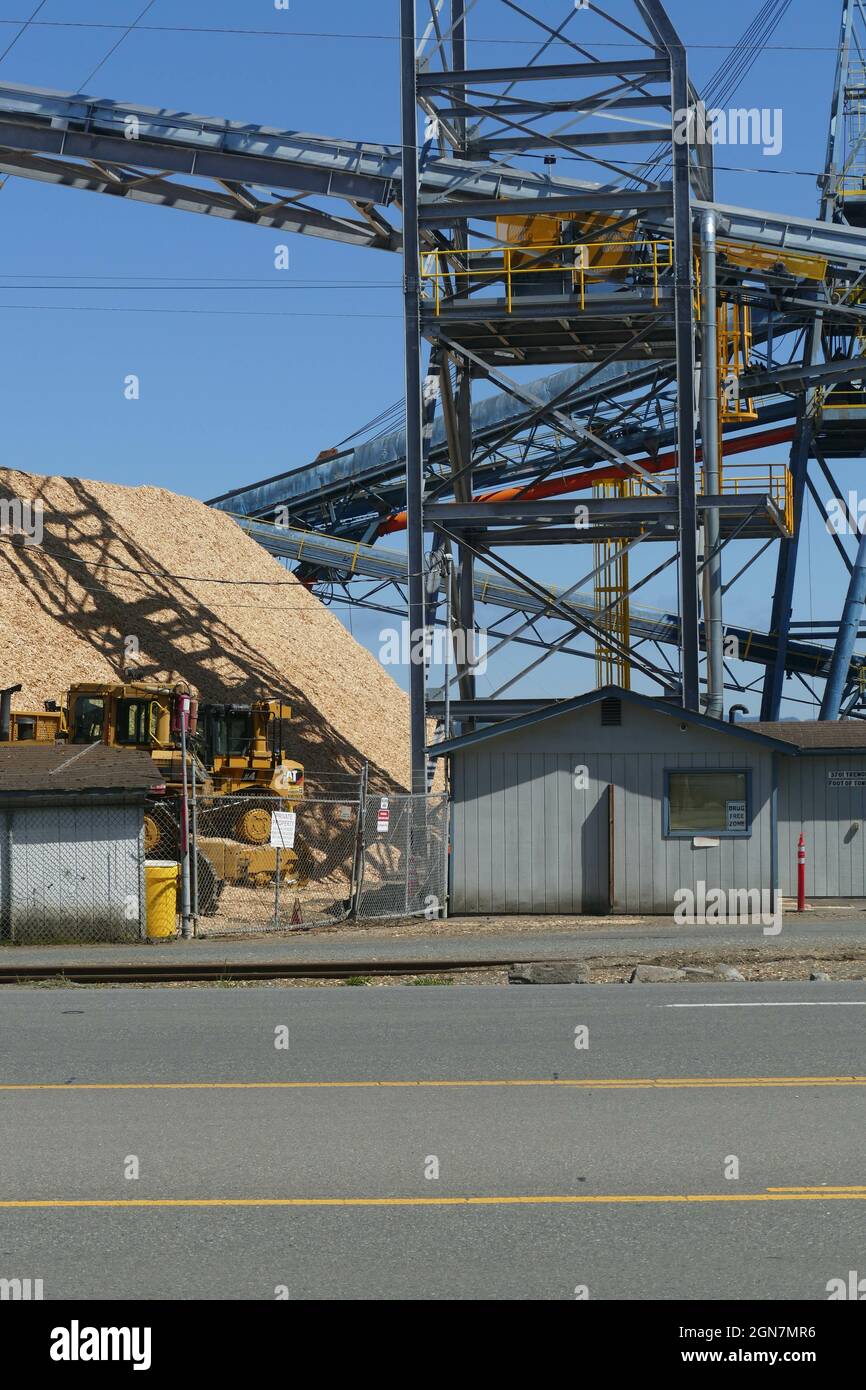 COOS BAY OR, UNITED STATES Apr 14, 2021 A wood chip processing
