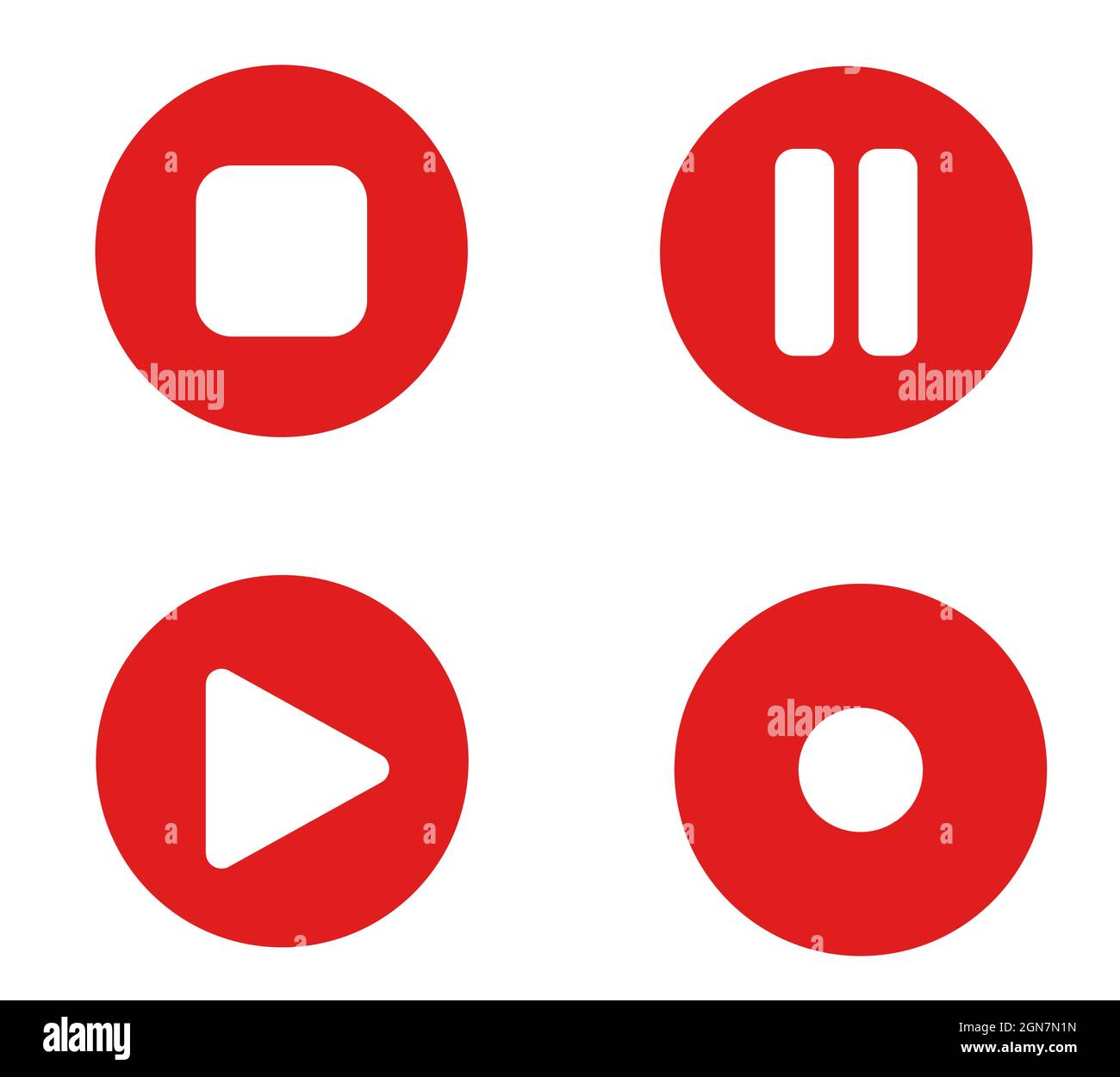 Music controller icon isolated on white background, pause  play record and stop icon Stock Vector