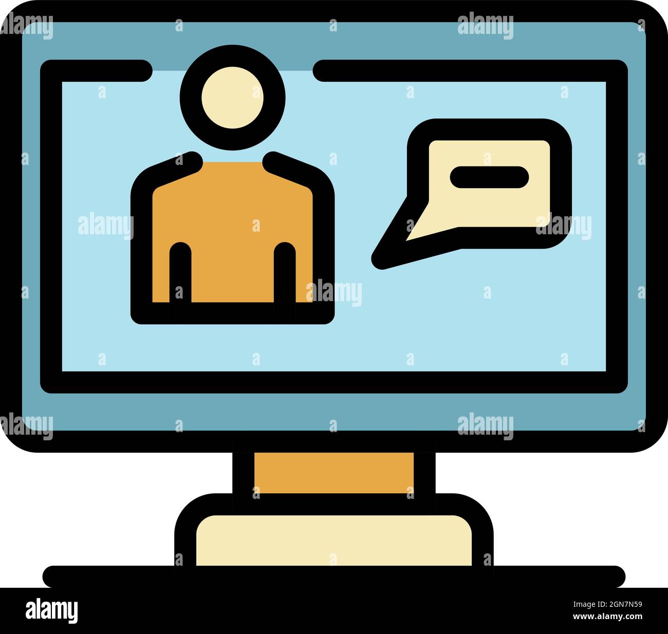 Screen broadcast icon. Outline screen broadcast vector icon color flat  isolated Stock Vector Image & Art - Alamy