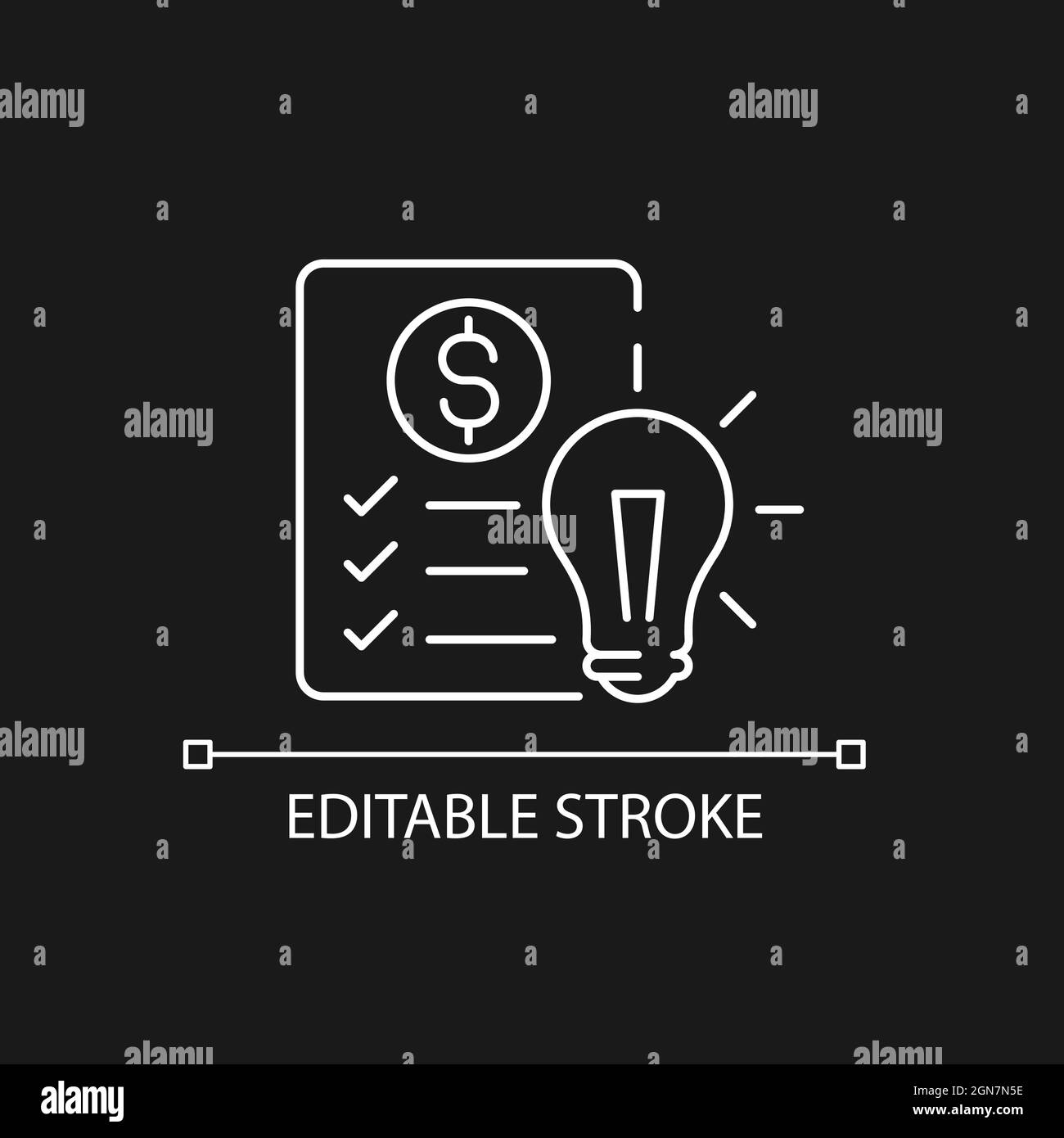 Financial literacy white linear icon for dark theme Stock Vector Image ...