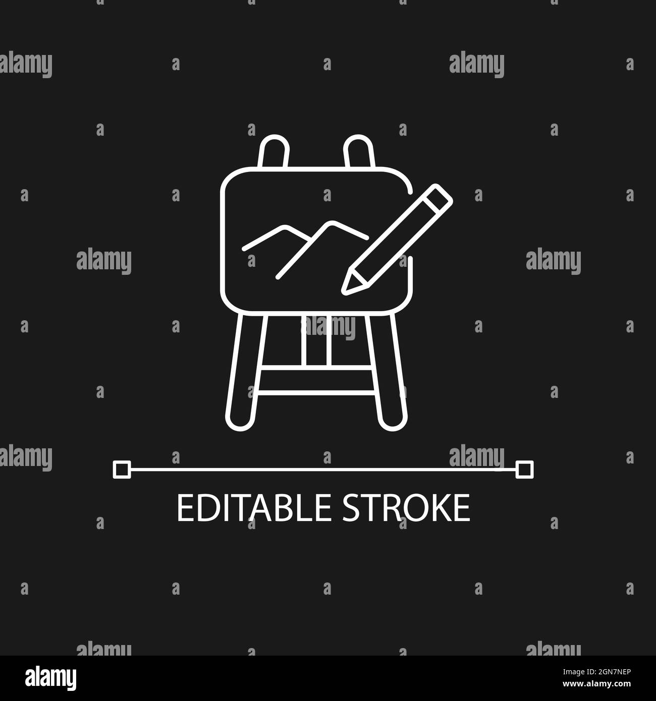 Art white linear icon for dark theme Stock Vector Image & Art - Alamy