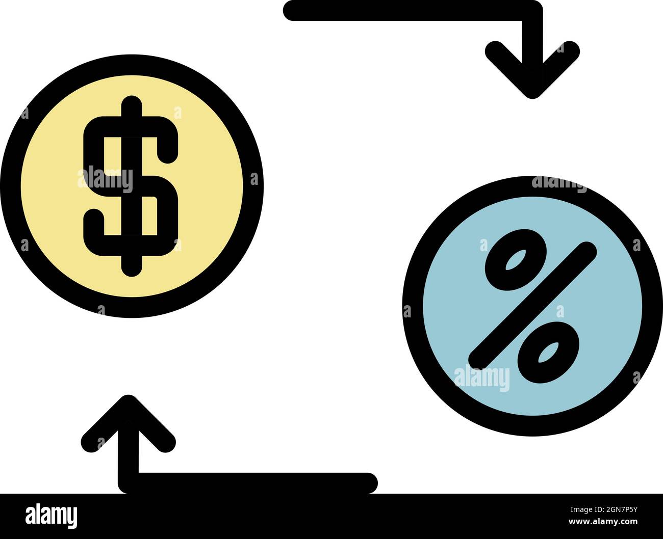 Lease money convert icon. Outline lease money convert vector icon color ...