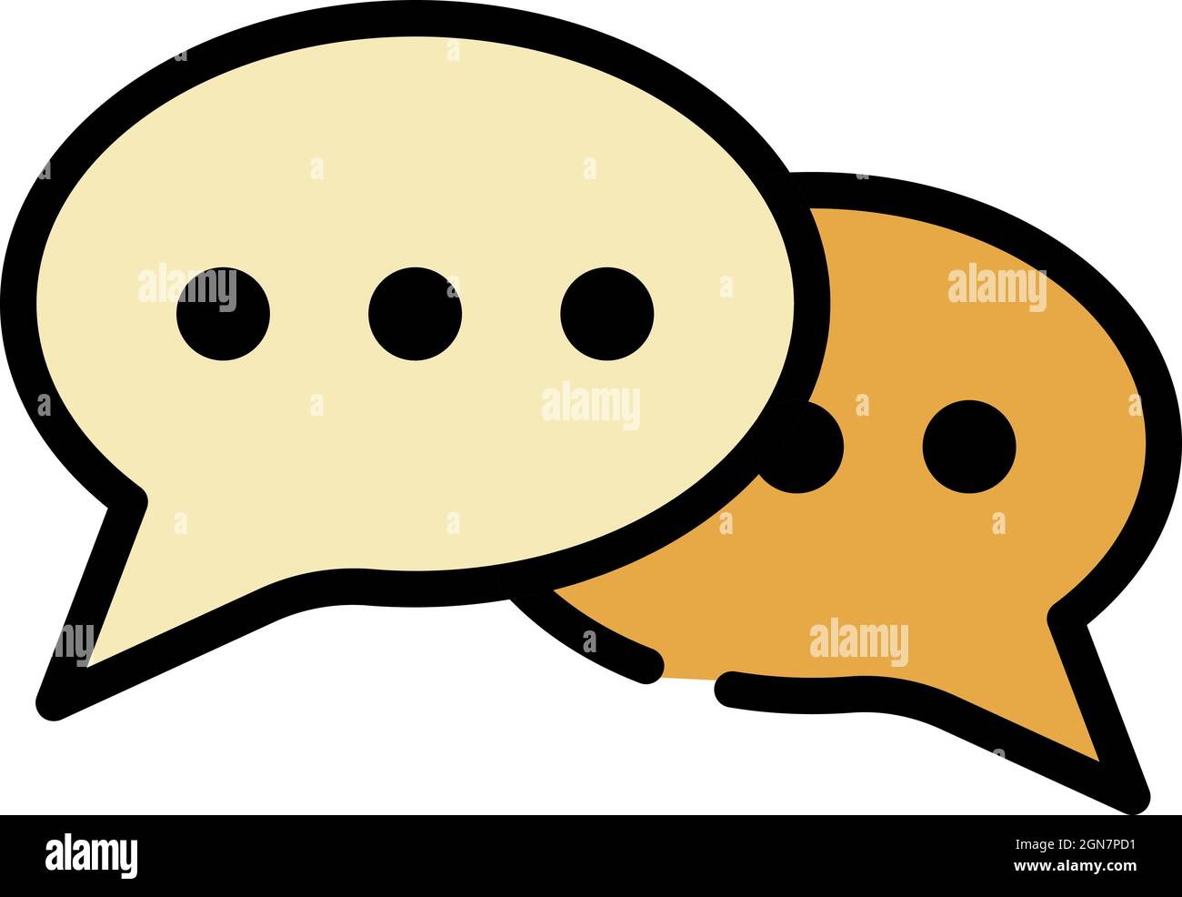 Chat bubbles icon. Outline chat bubbles vector icon color flat isolated Stock Vector