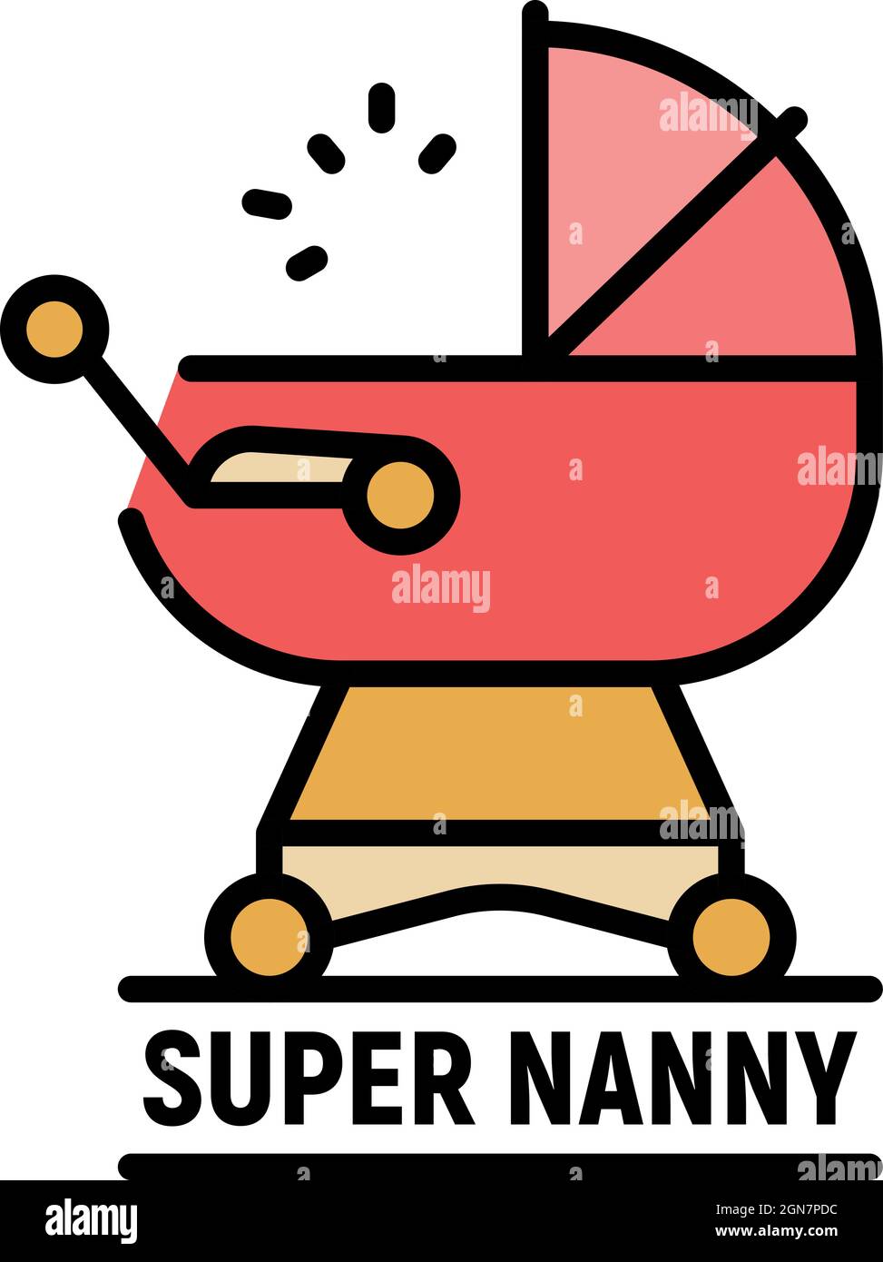 Super nanny icon. Outline super nanny vector icon color flat isolated Stock Vector