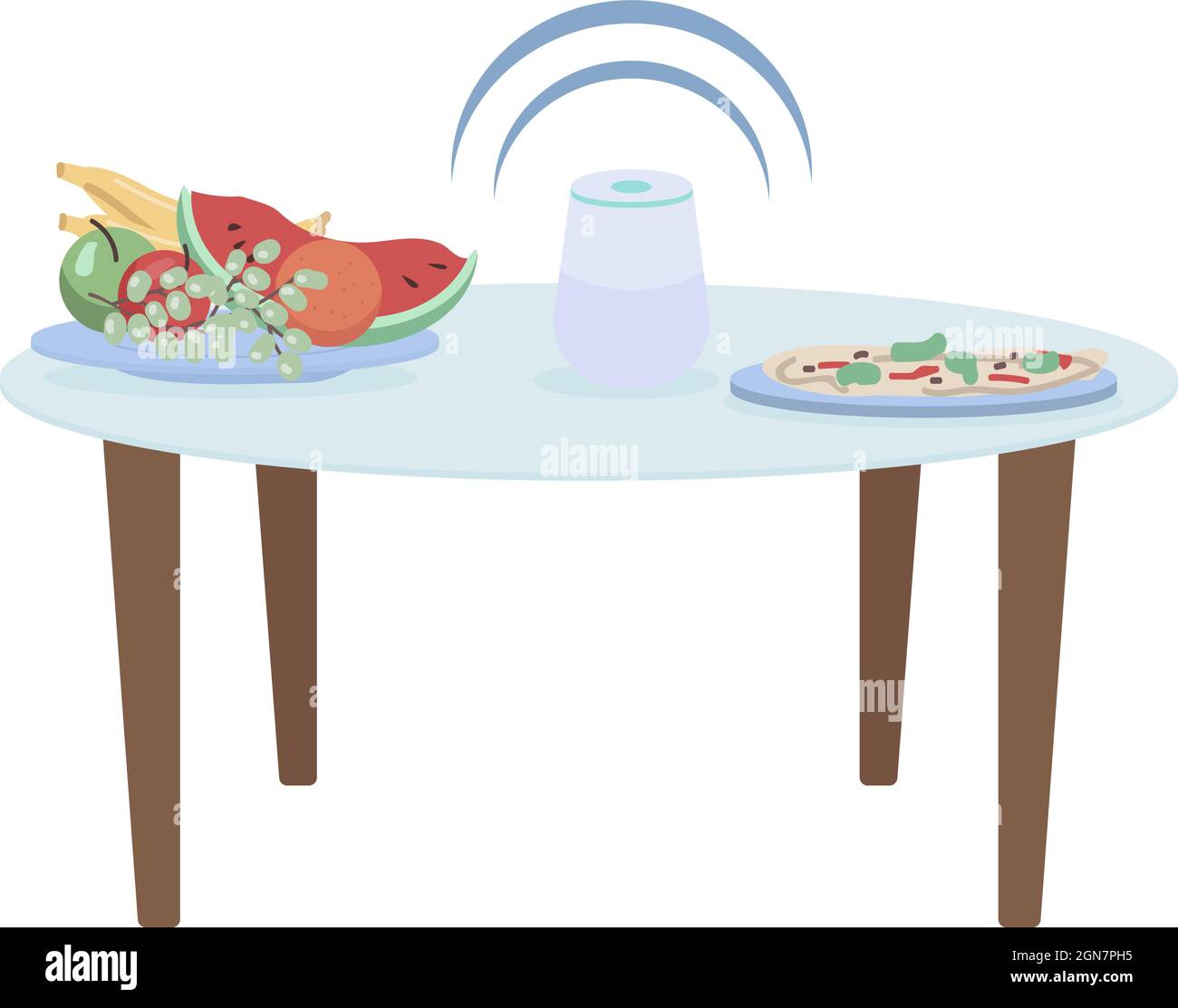 Smart kitchen semi flat color vector objects Stock Vector