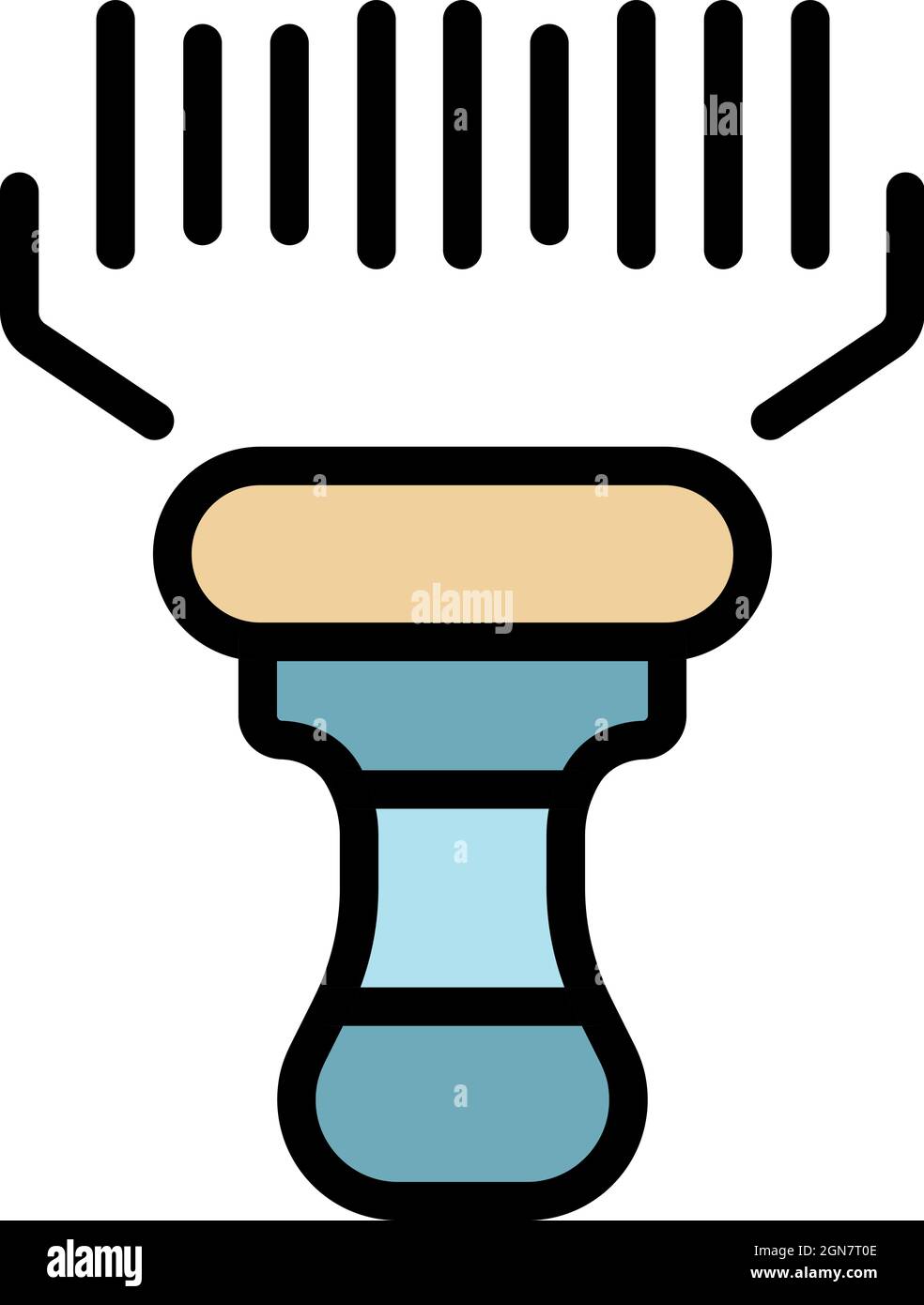 Inventory barcode scanner icon. Outline inventory barcode scanner vector icon color flat isolated Stock Vector