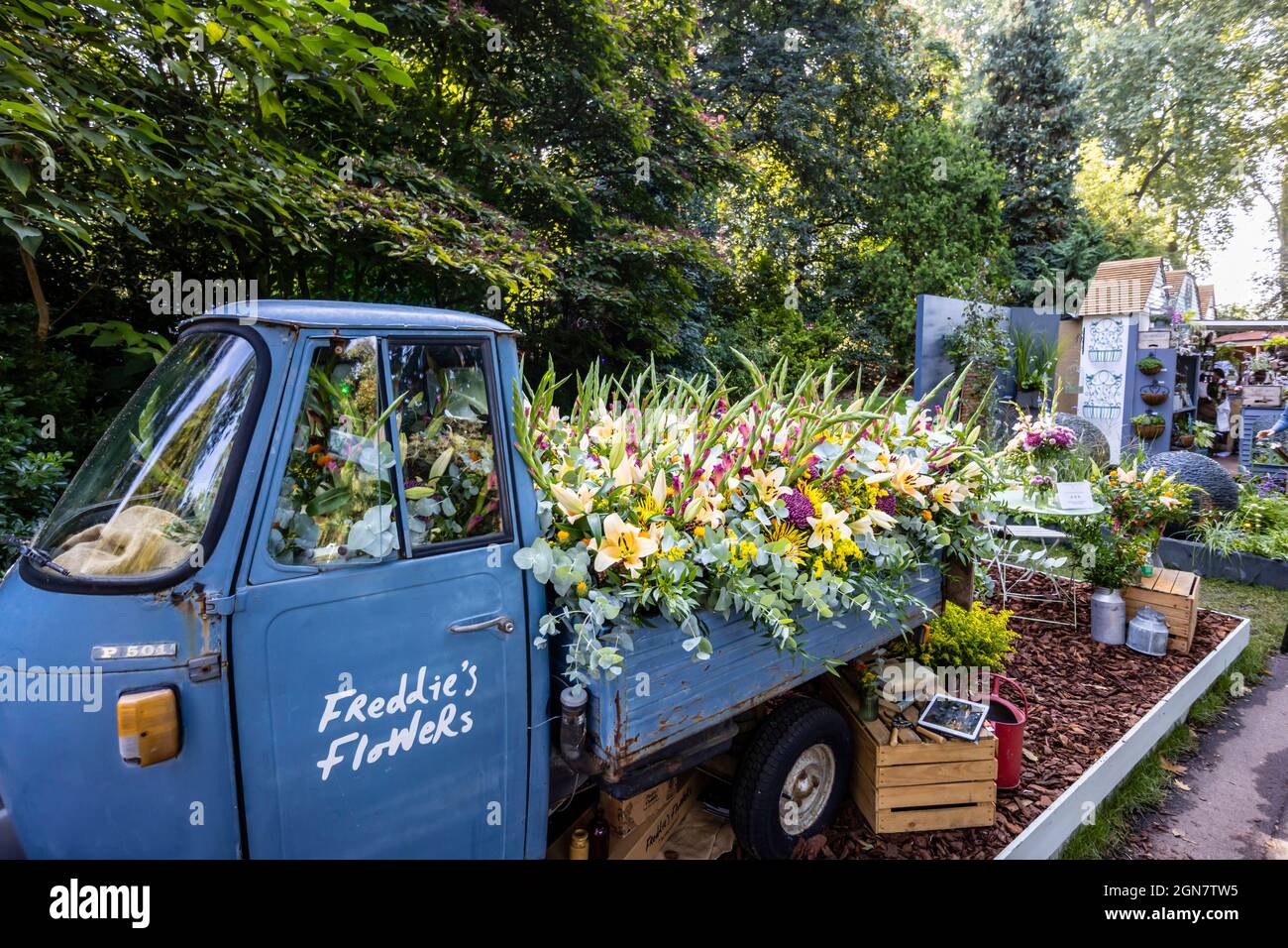 Freddie's Flowers exhibit and stand at RHS Chelsea Flower Show, held in the grounds of the Royal
