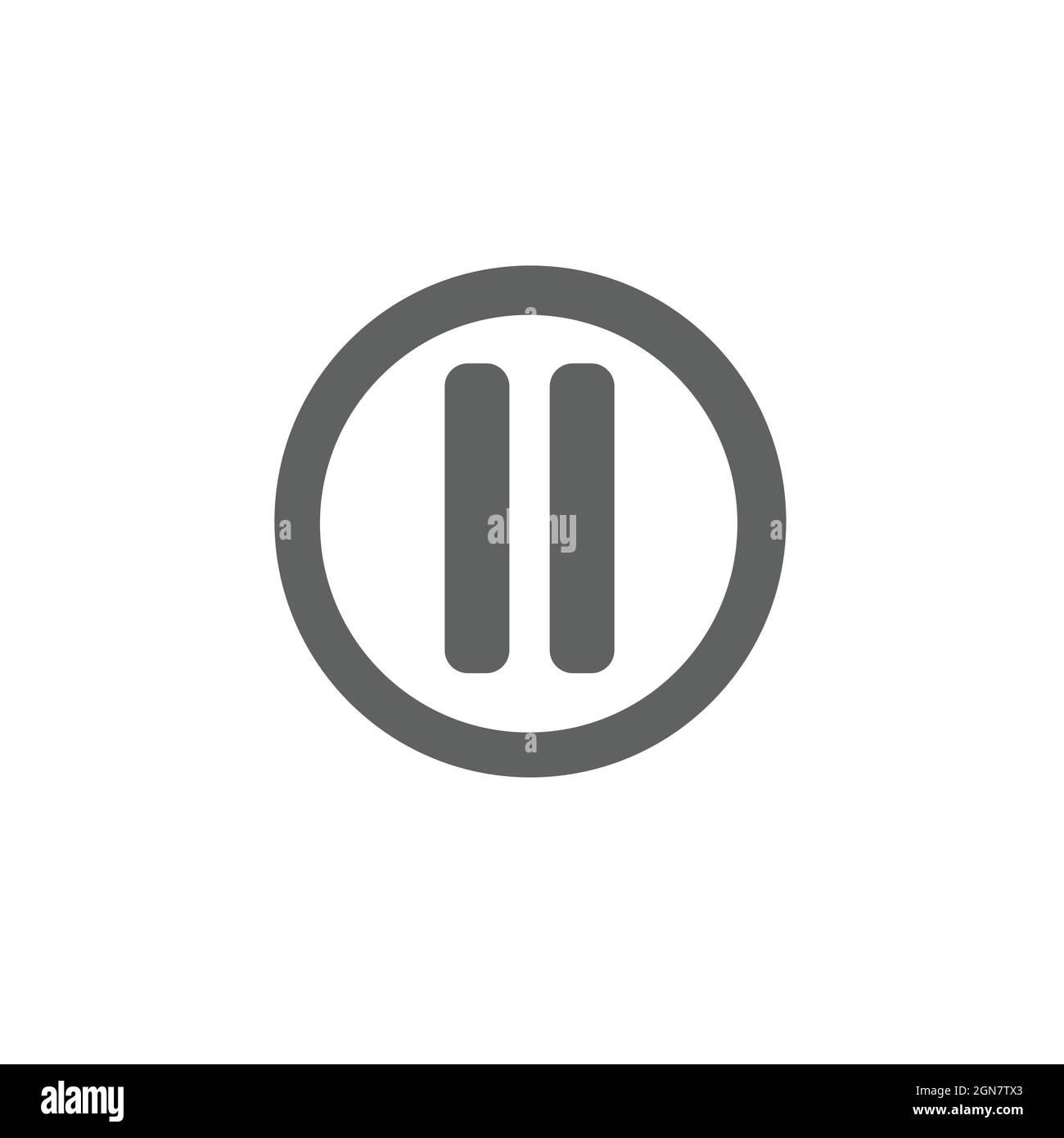 Music pause icon isolated on white background, pause button Stock Vector