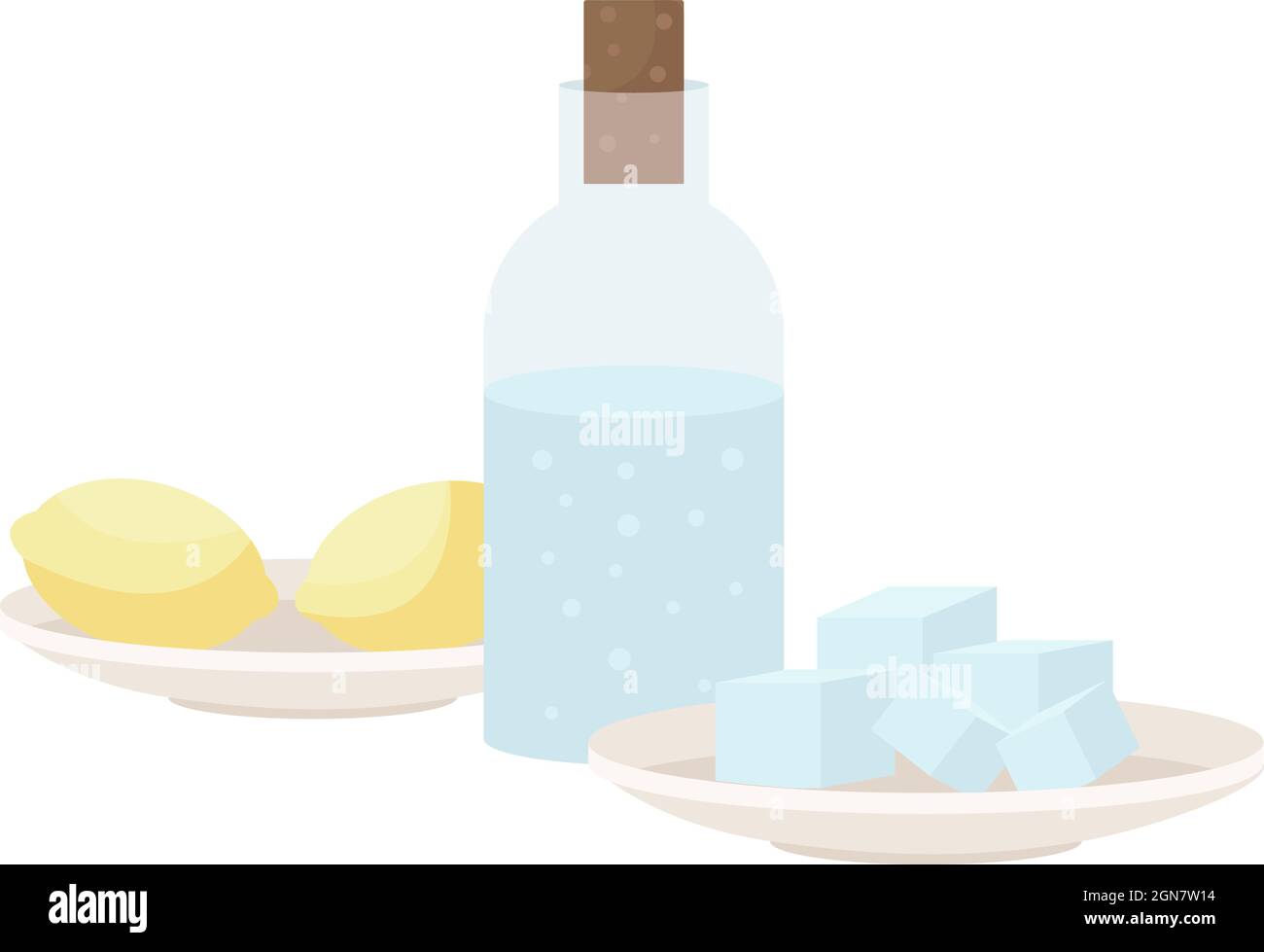 Lemonade recipe ingredients semi flat color vector object Stock Vector