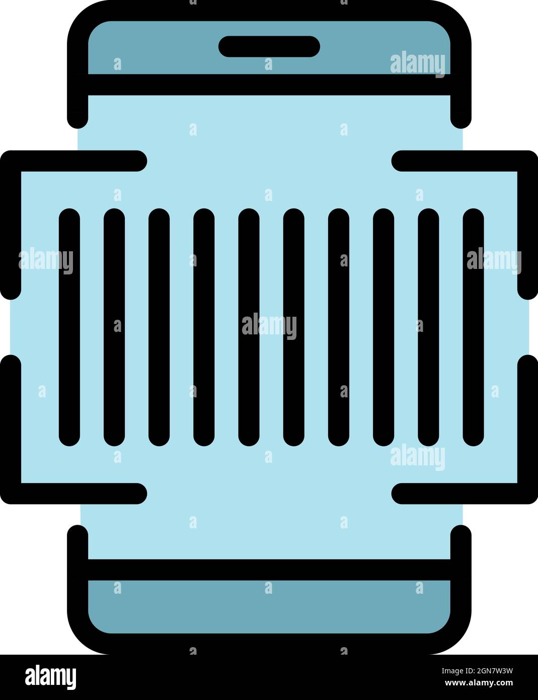 Telephone scan barcode icon. Outline telephone scan barcode vector icon ...