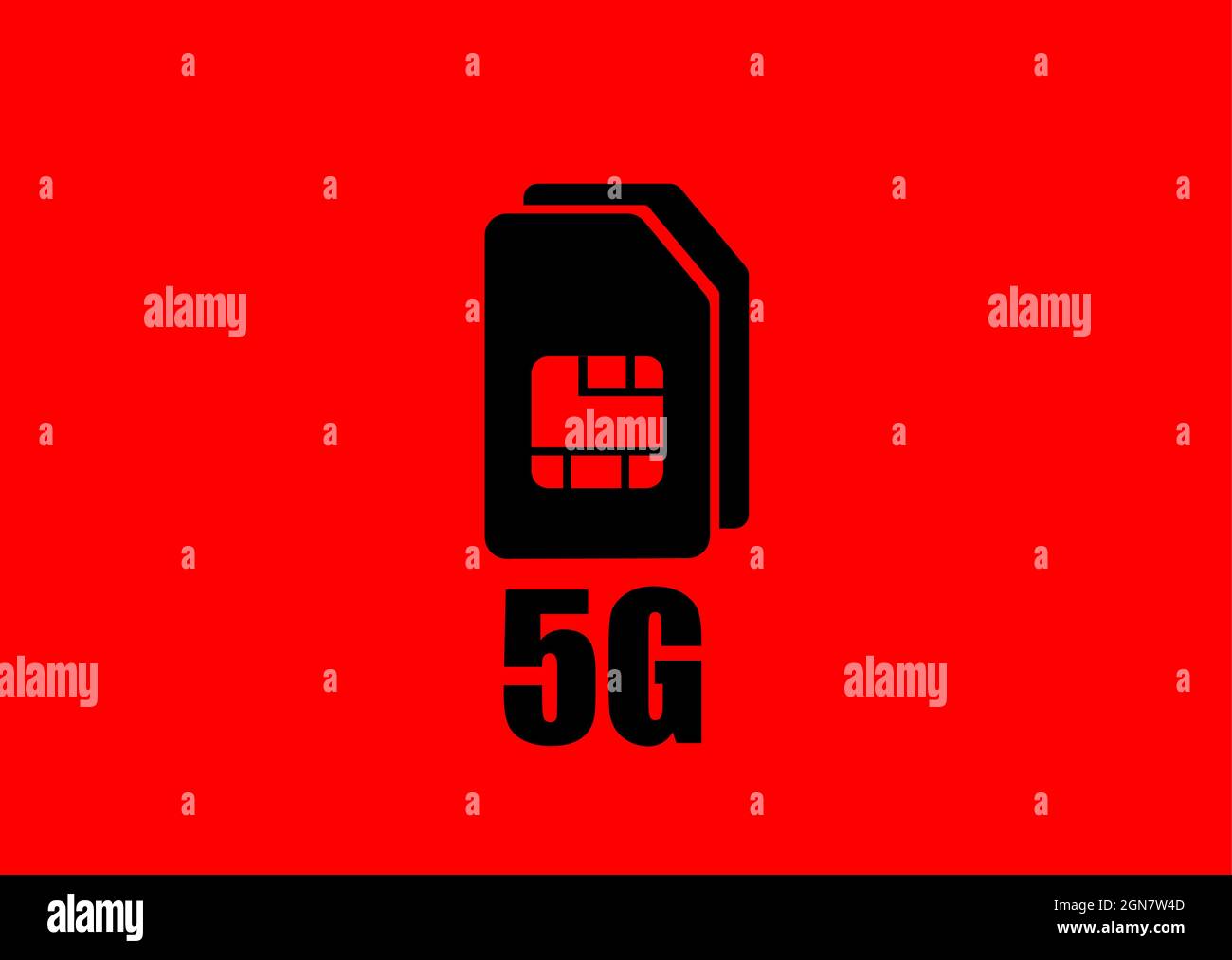 5G SIM card, 5g cellular SIM card vector illustration Stock Vector