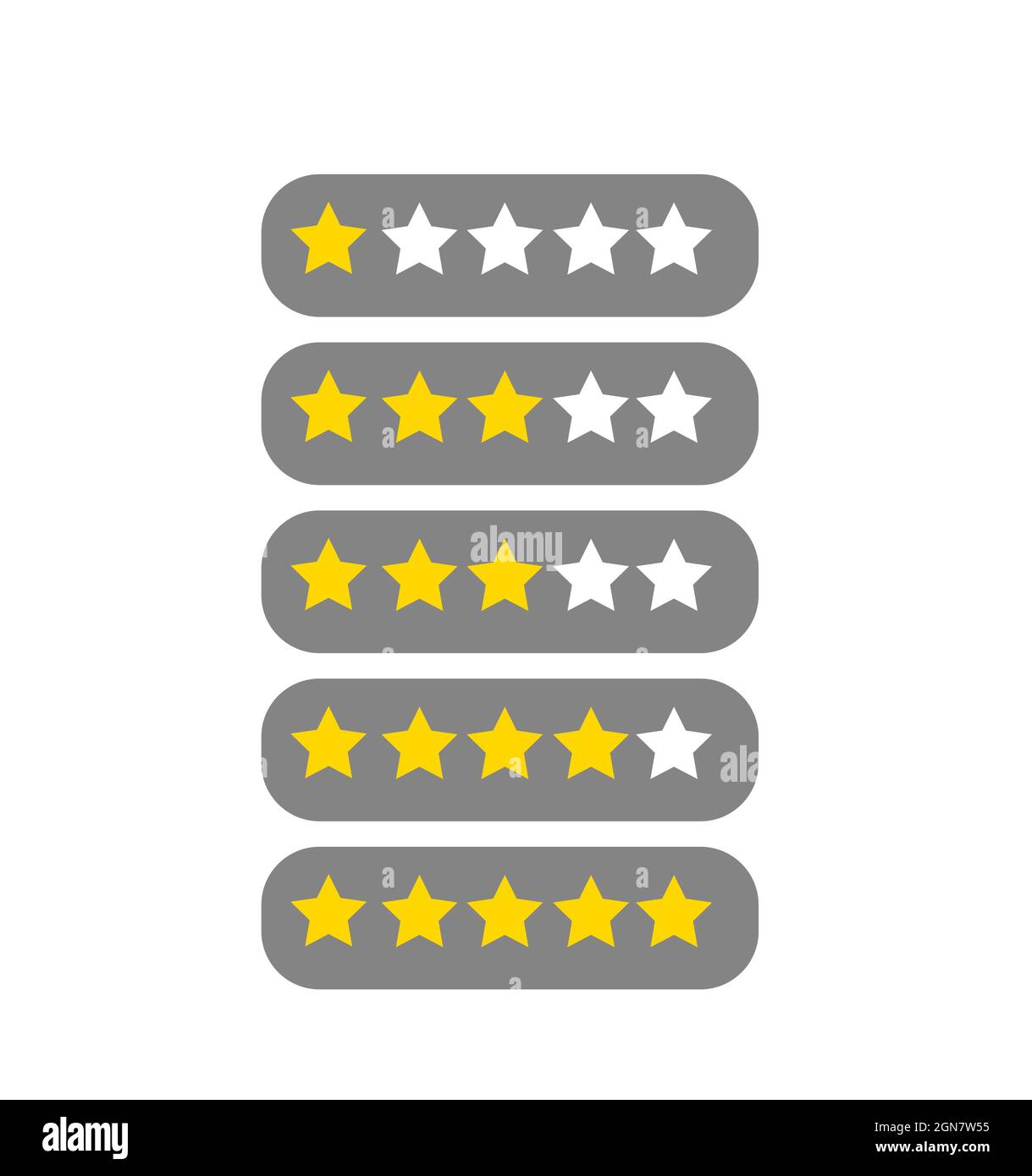 5 star rating icon vector illustration, Ranking stars isolated on white background Stock Vector