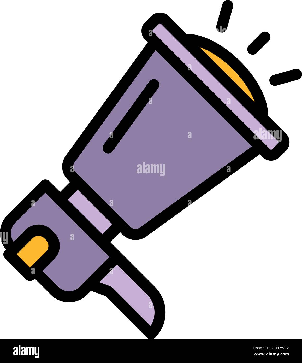 Megaphone icon. Outline megaphone vector icon color flat isolated Stock ...