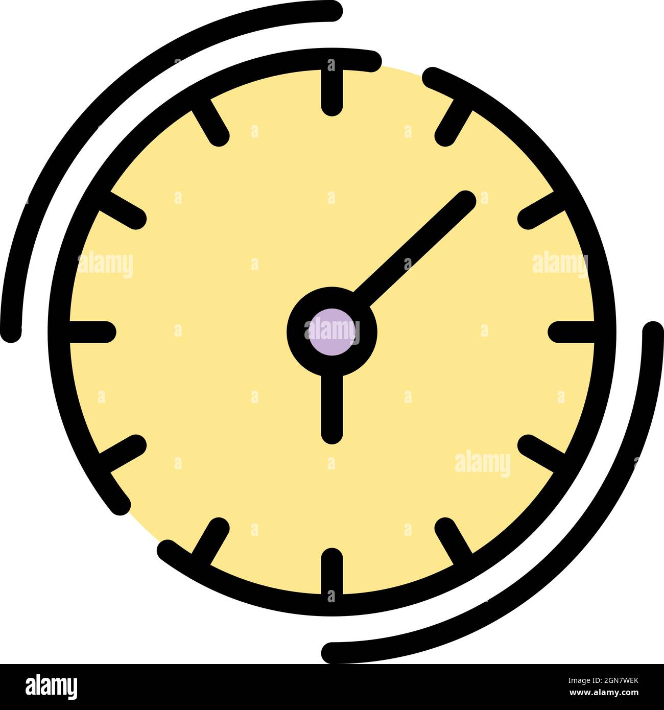 Quest clock icon. Outline quest clock vector icon color flat isolated Stock Vector