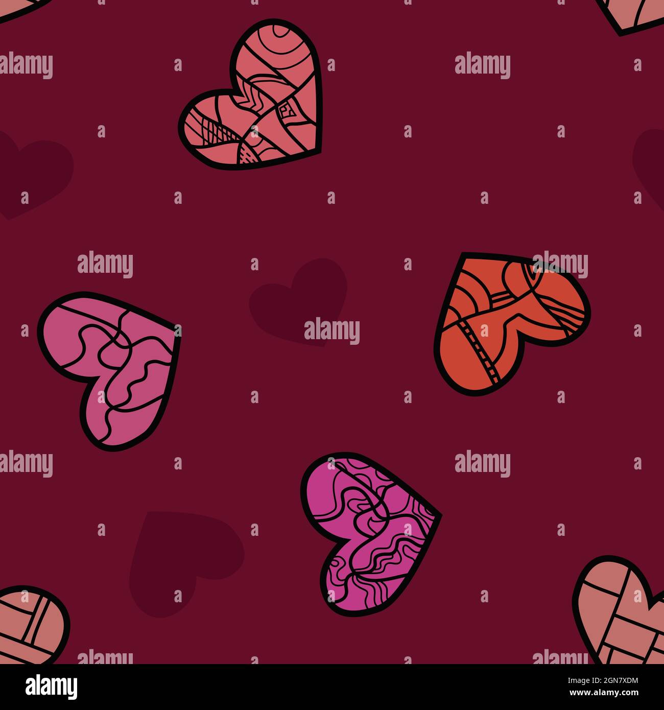 Hearts on a red background - vector background Stock Vector Image & Art ...